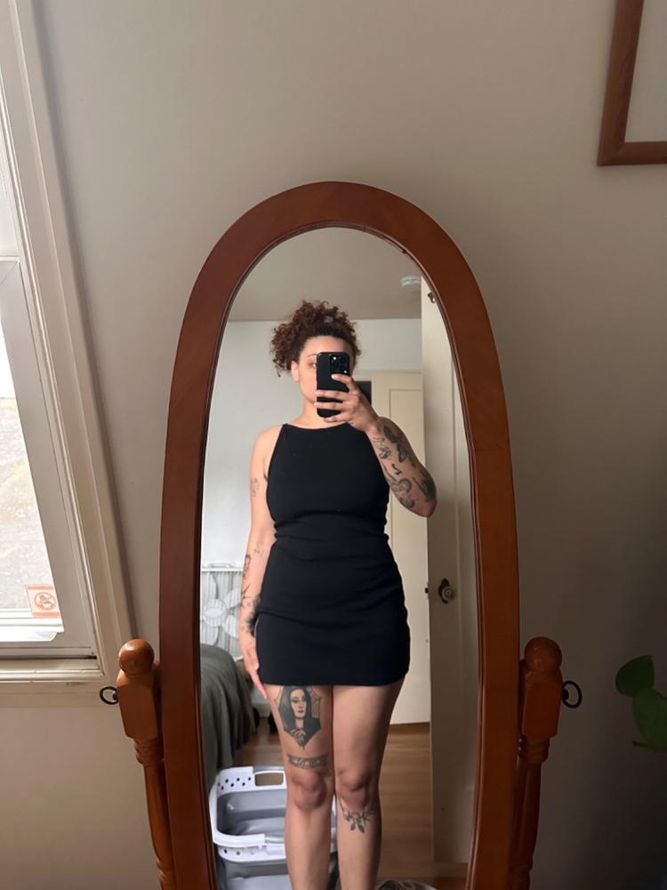 14R315 - 14/1 Rib Spaghetti Boatneck Dress - Customer Photo From Makari Andreotti