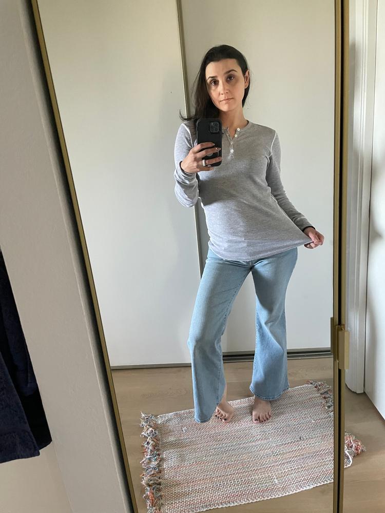 T457 - Poly-Cotton Thermal Long Sleeve Henley - Customer Photo From Polly