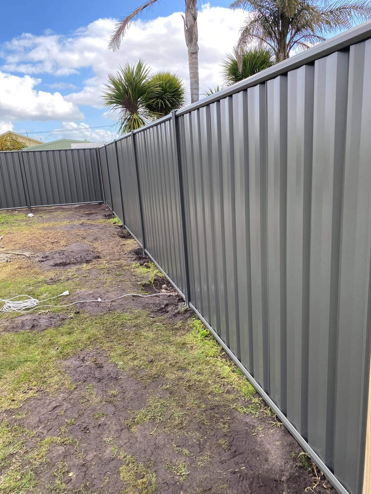 Colorbond Fencing Panel. STD Profile. 100% Australian Made (2.4m long) 3x Sheets, 2x Posts, 2x Rails, Screws - Customer Photo From Tristen B.