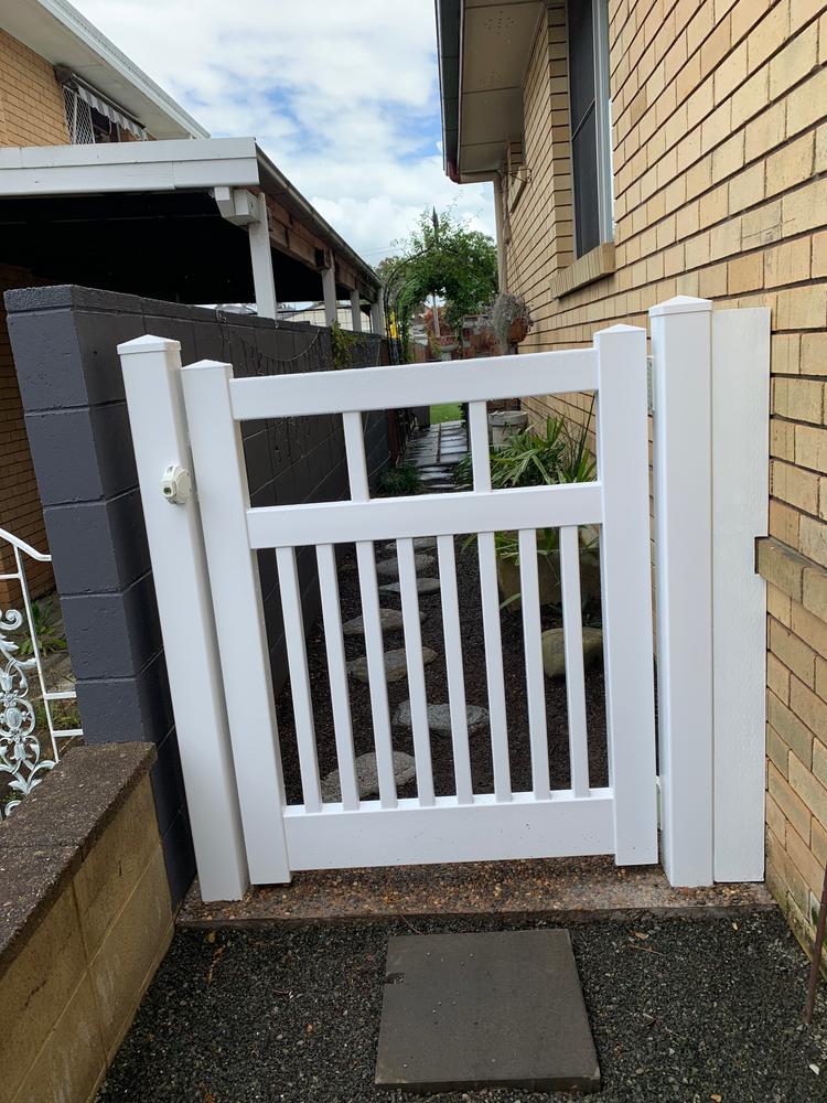 PVC Semi Privacy Gate - 1000mm wide x 1250mm high - Fully assembled - Customer Photo From Maree Peters