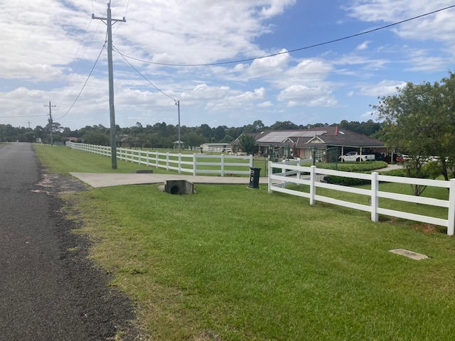 PVC 3 RAIL FENCING 2 Way Post (Inline Post) - 2050mm long 127 x 127mm square. With Slimline Post Cap - Customer Photo From Chris Bouziannis