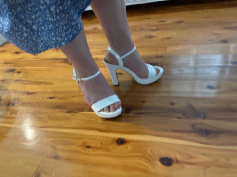 Vizzano 6292-200 High Heel Platform Sandal in White Patent - Customer Photo From Shelley Paget