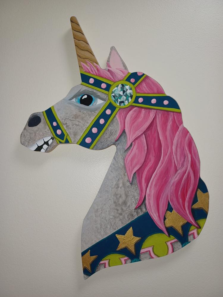 Trekell Unicorn Panel - Wooden Painting Canvas - Customer Photo From Justine K.