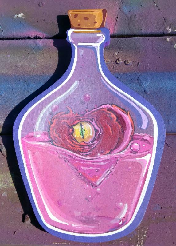 Trekell Potion Bottle Panel - Wooden Painting Halloween Canvas - Customer Photo From joseph walsh