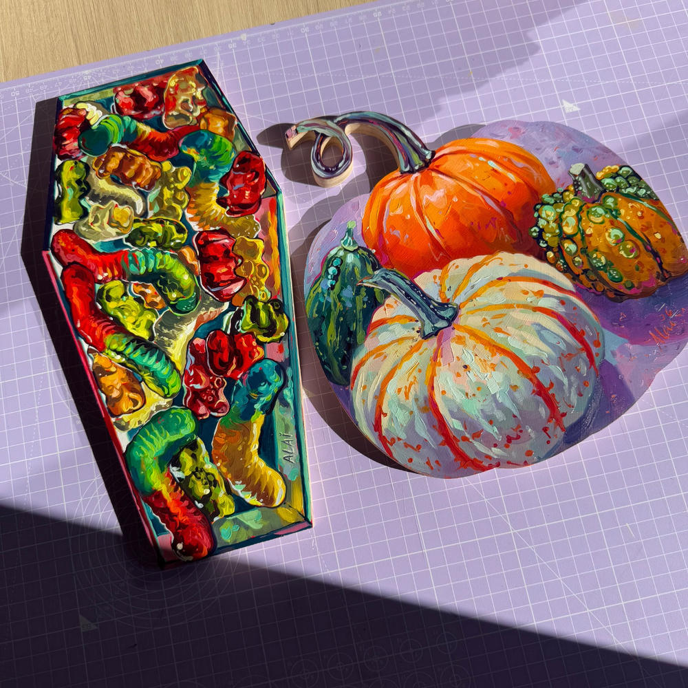 Trekell Coffin Block Panel - Wooden Painting Halloween Canvas - Customer Photo From Alai Ganuza