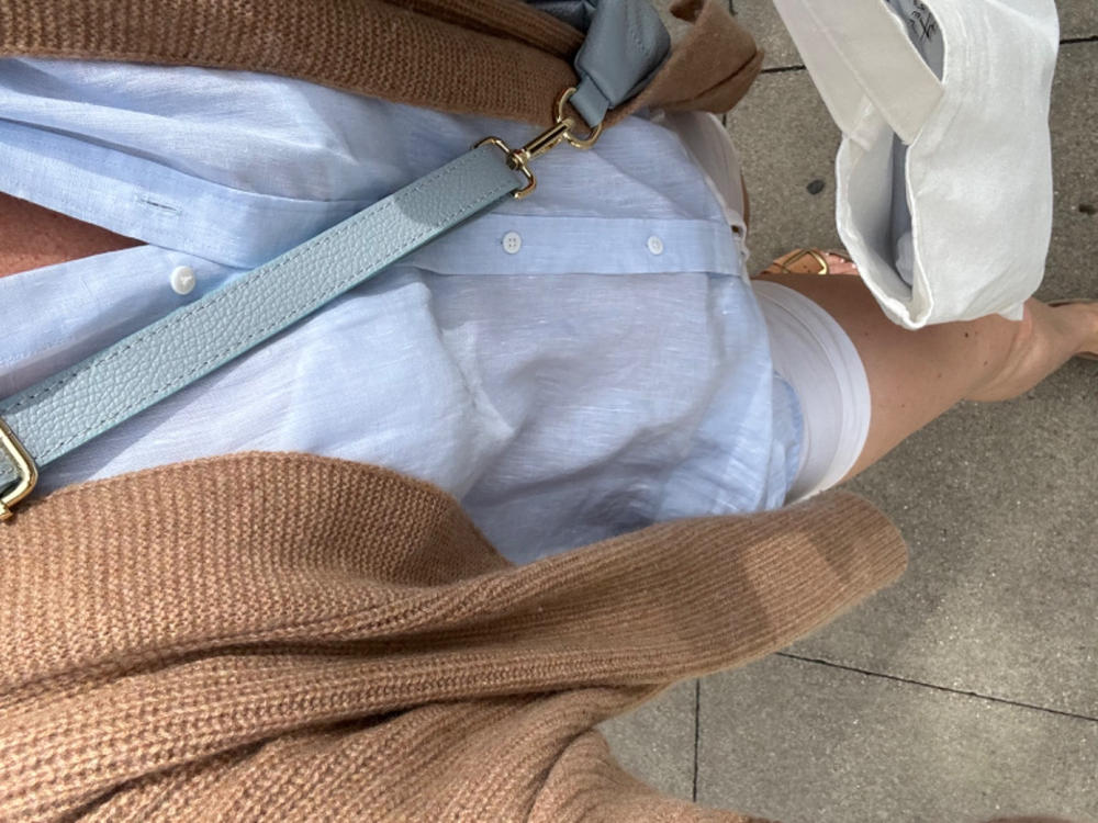 The Boyfriend: Linen, Periwinkle Blue - Customer Photo From Sarah Baker