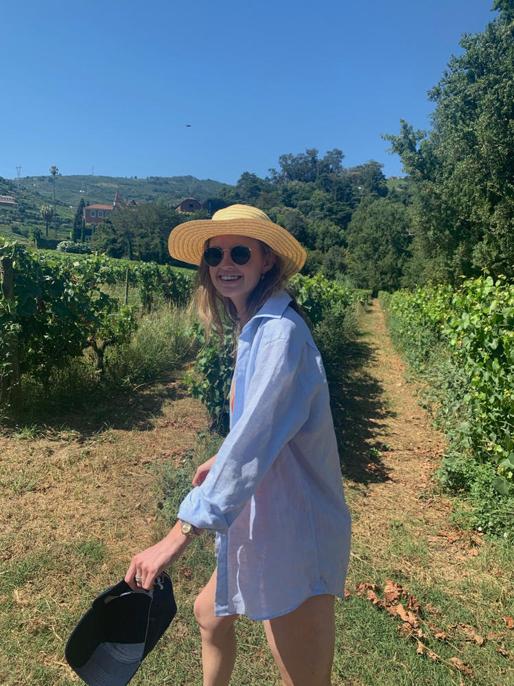 The Boyfriend: Linen, Periwinkle Blue - Customer Photo From charlotte bolton carter