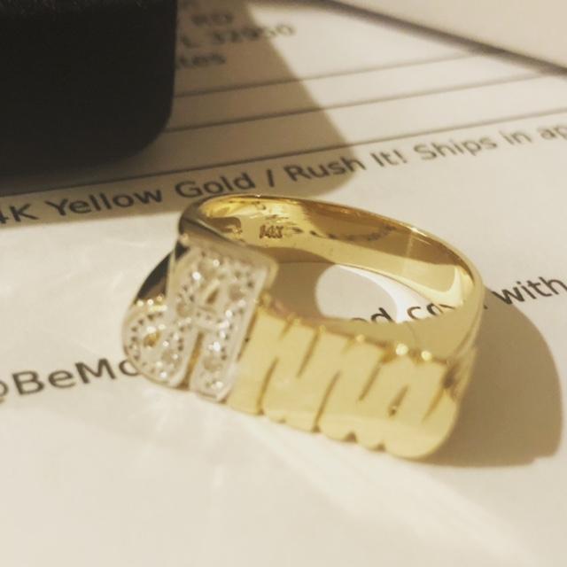 Gold Monogram Ring 14K Gold / Rush It! Ships in Approx 7 Business Days