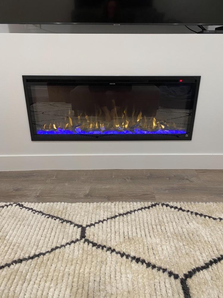 Touchstone Sideline Elite Smart 50" WiFi-Enabled Recessed Electric Fireplace (Alexa/Google Compatible) - Customer Photo From Emily M.