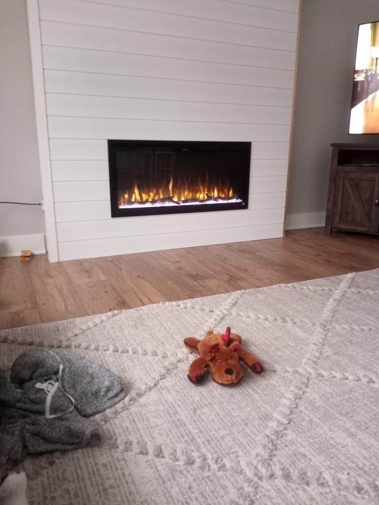 Touchstone Sideline Elite 42" Recessed Electric Fireplace - Customer Photo From Trisha Heibel