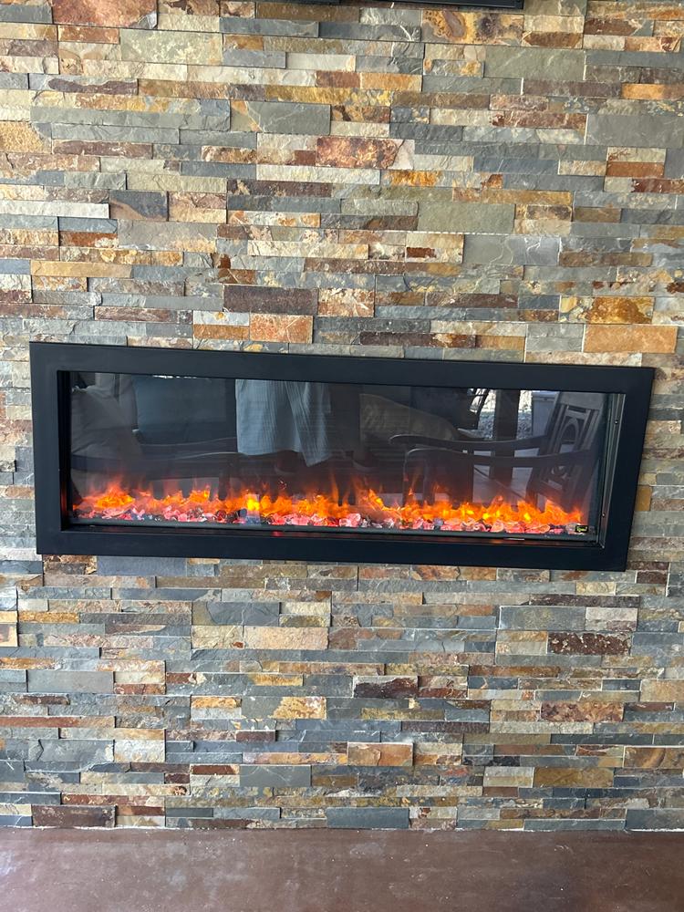 Remii by Amantii 45" Extra Slim Wall Mount Electric Fireplace with Black Steel Surround - Customer Photo From TBone