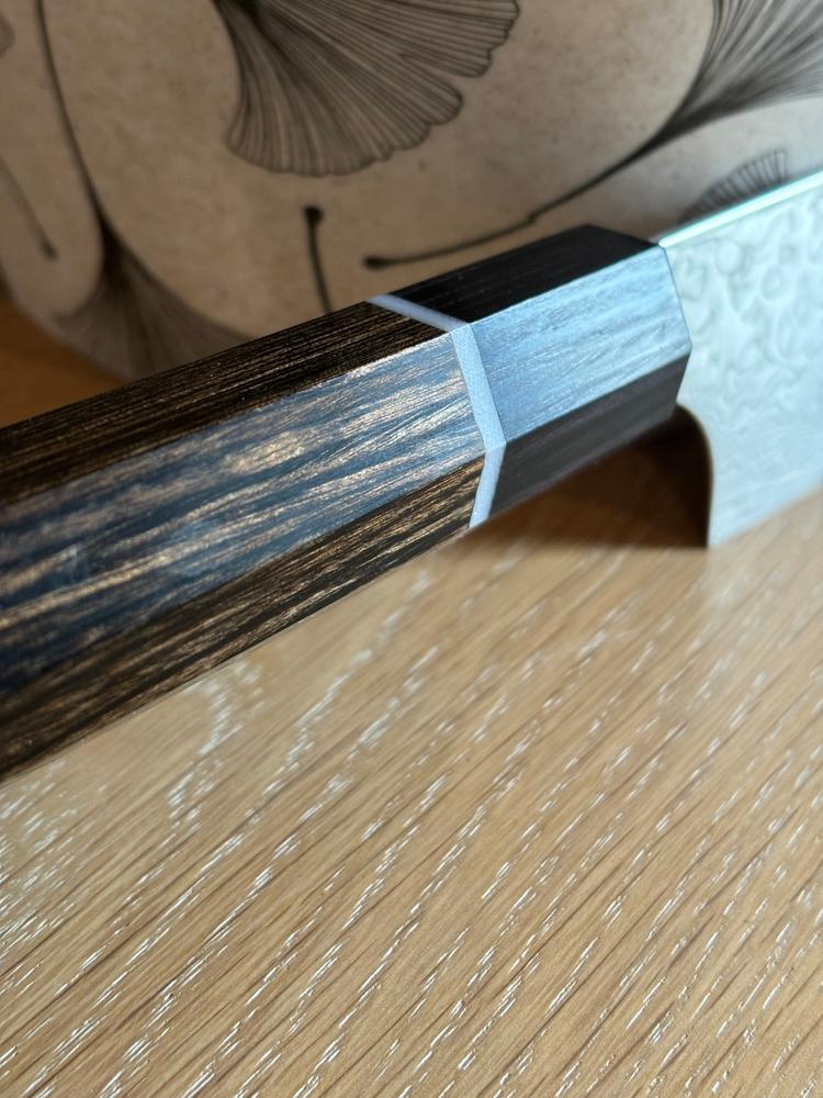 Kanetsugu Zuiun Series R-2 Damascus KZD-4 Kiritsuke Sujihiki 240mm (9.4 Inch) - Customer Photo From Arthur 