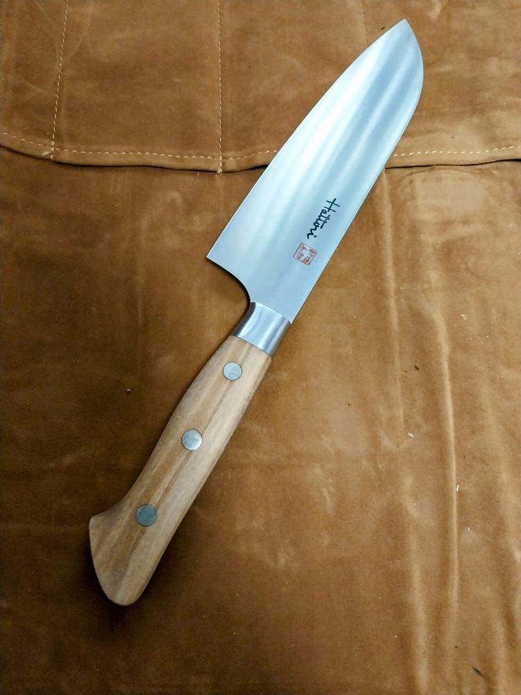Hattori Forums FH Series Santoku Knife (Olive Wood Handle)