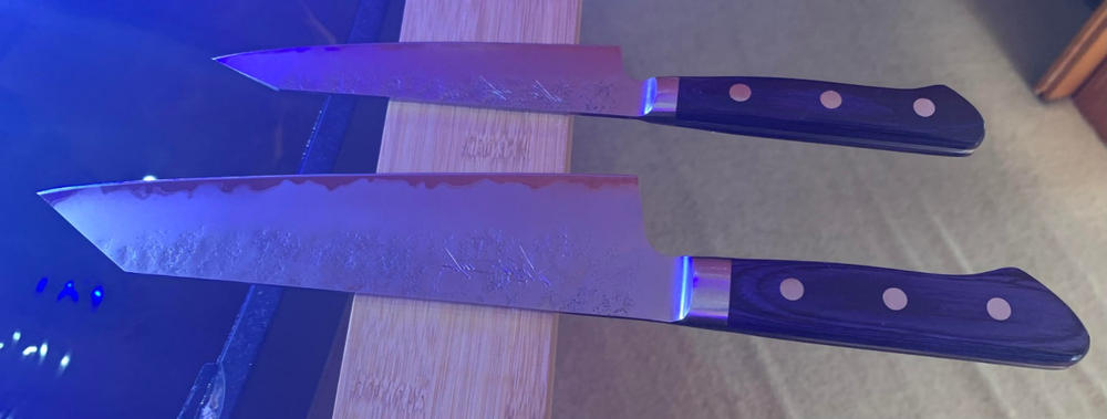 JCK Natures Blue Clouds Series Blue Steel No.2 Nashiji Bunka Knife Set