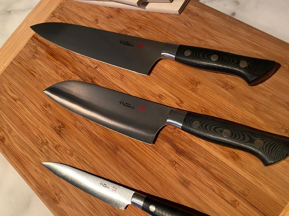 Hattori Forums FH Series Petty (120mm and 150mm, Black Linen Micarta H