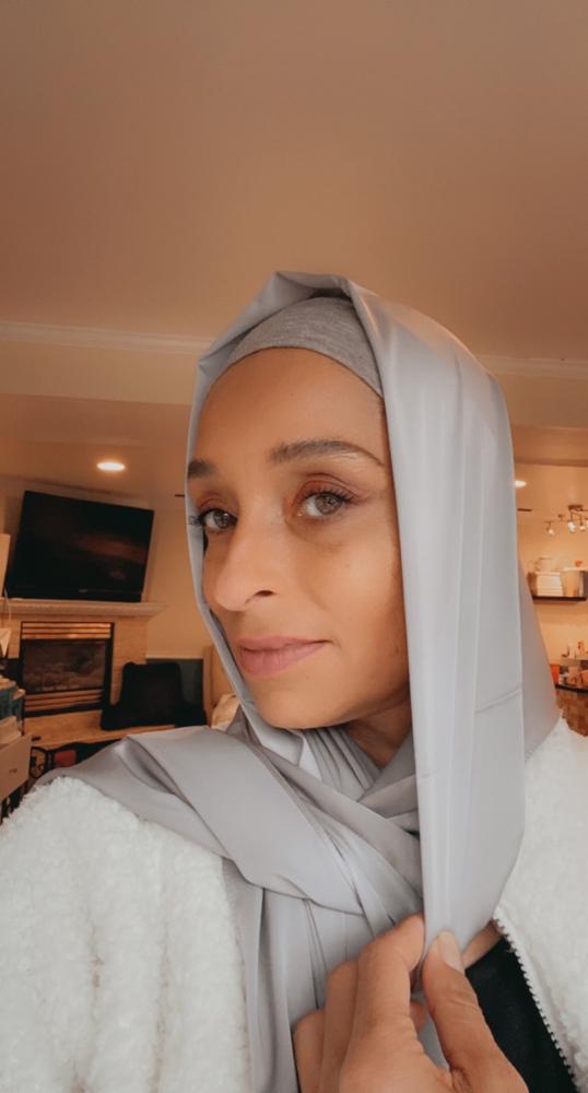 Perfect Satin Hijab - Silver - Customer Photo From Rashida Dinson mcneil