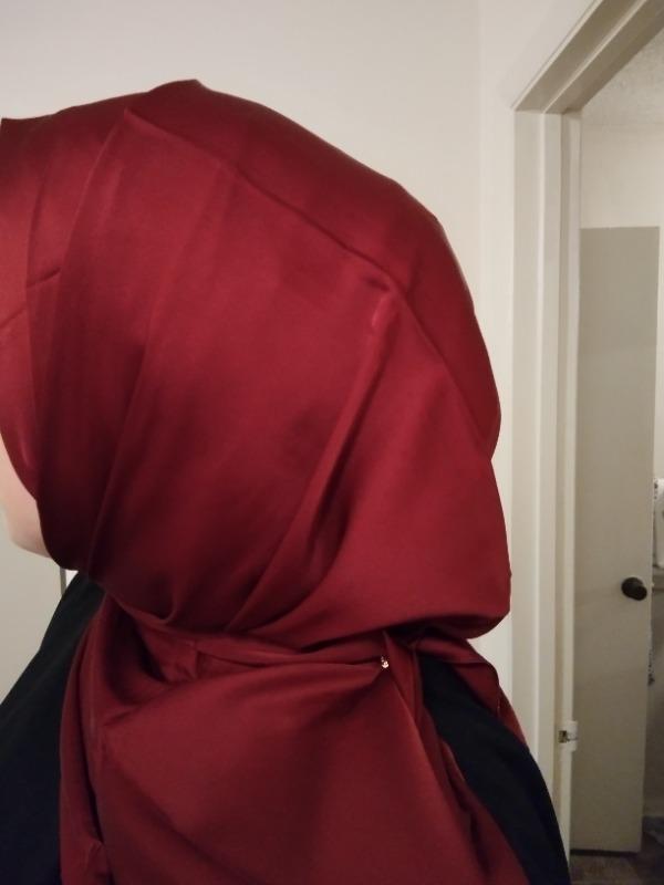 Perfect Satin Hijab - Bordeaux - Customer Photo From Casmira K.