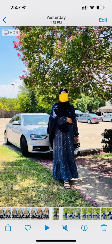 Perfect Satin Hijab - Navy - Customer Photo From Shoyba K.