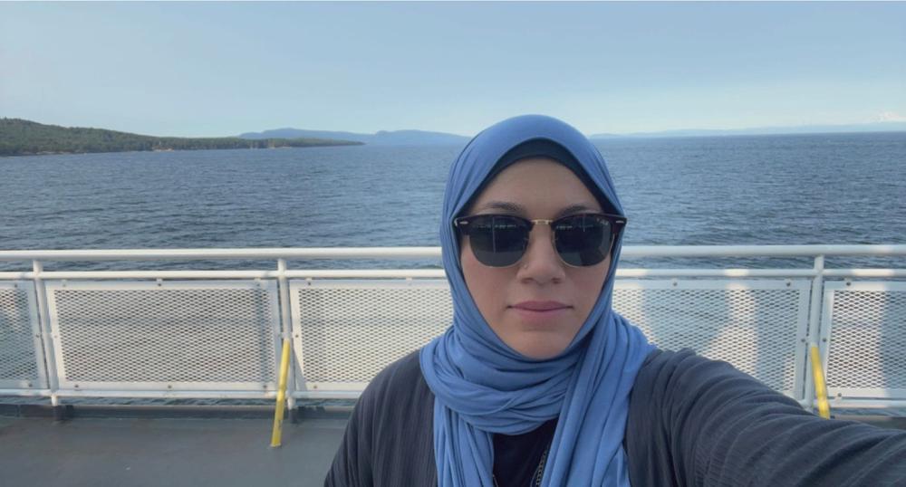 Premium Jersey Hijab - French Blue - Customer Photo From Syeda M.