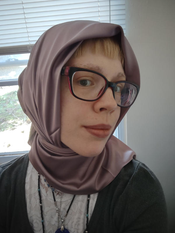 Perfect Satin Hijab - Deep Lavender - Customer Photo From Erica D.