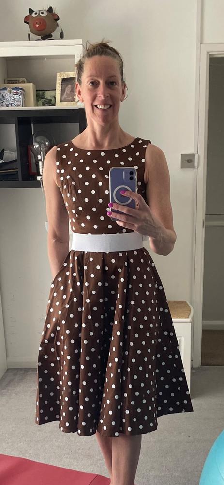blue dress for baby girl Pretty Woman Polka Dot Dress – Shiloh Style main image 0