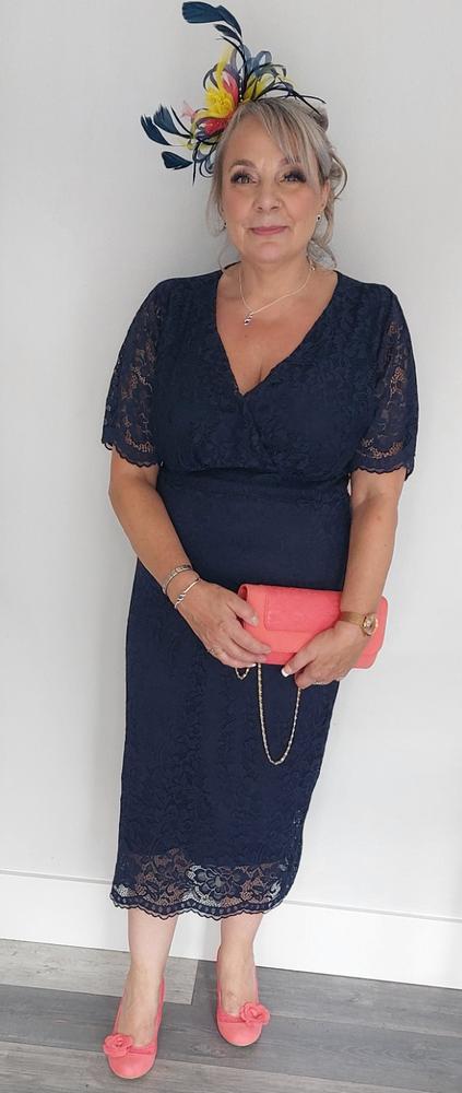 chinese dress ladies Athens Lace Pencil Dress – Luxury Event Style with Lace & Crepe