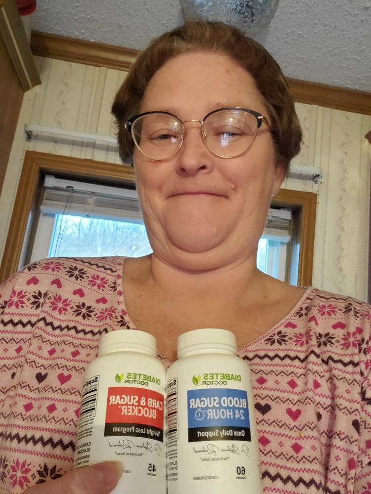 A1C DOUBLE PACK! Blood Sugar 24 Hour Support + Carb & Sugar Blocker