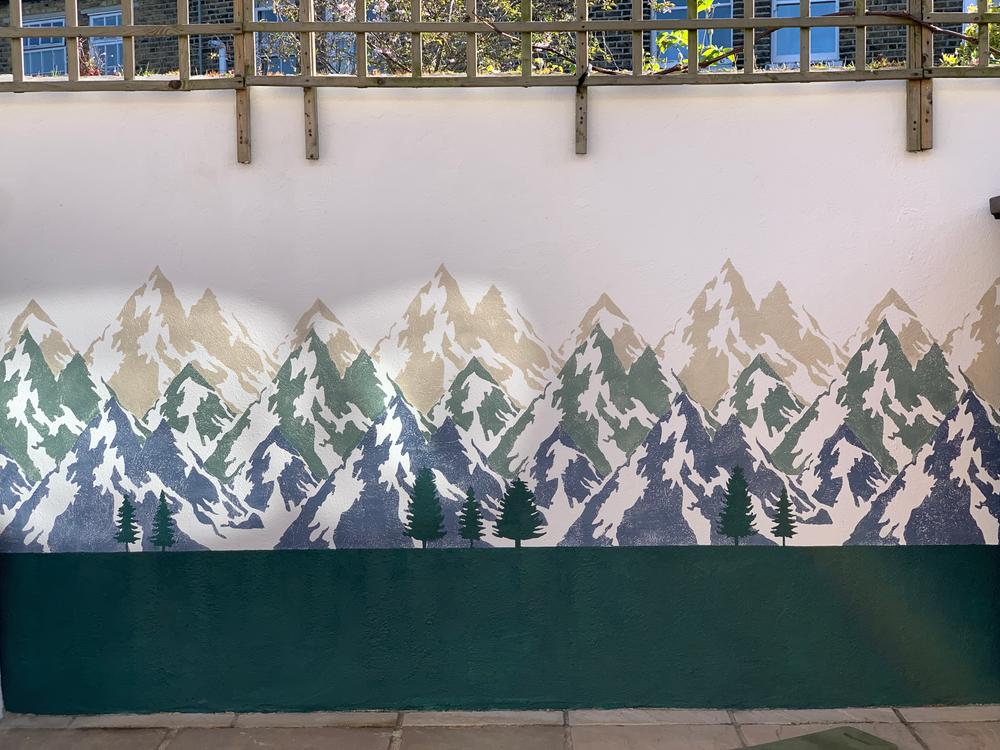 Mountain Range Mural Stencil - Customer Photo From Nicole