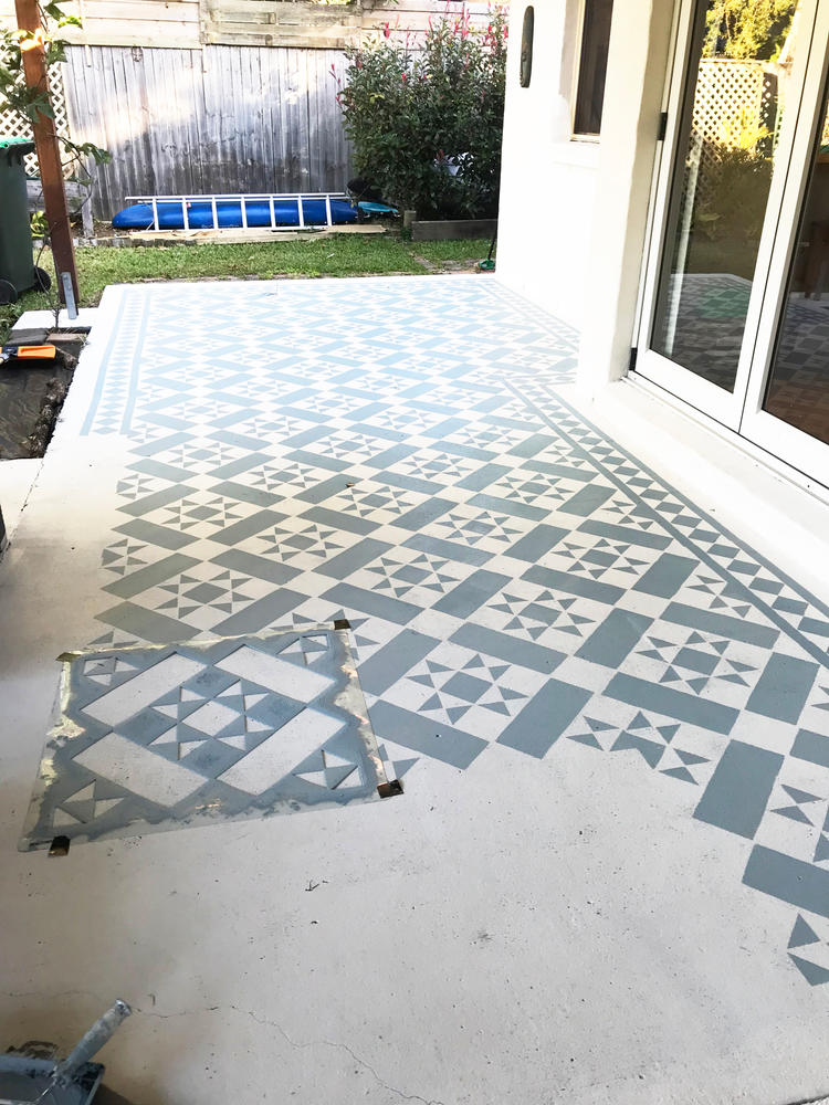 Chelsea Victorian Tile Stencil - Customer Photo From tirza