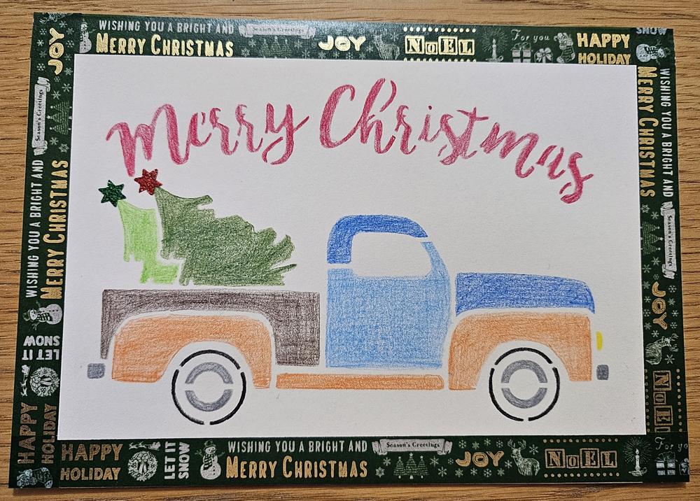 Truck & Tree Christmas Stencil - Customer Photo From Noel