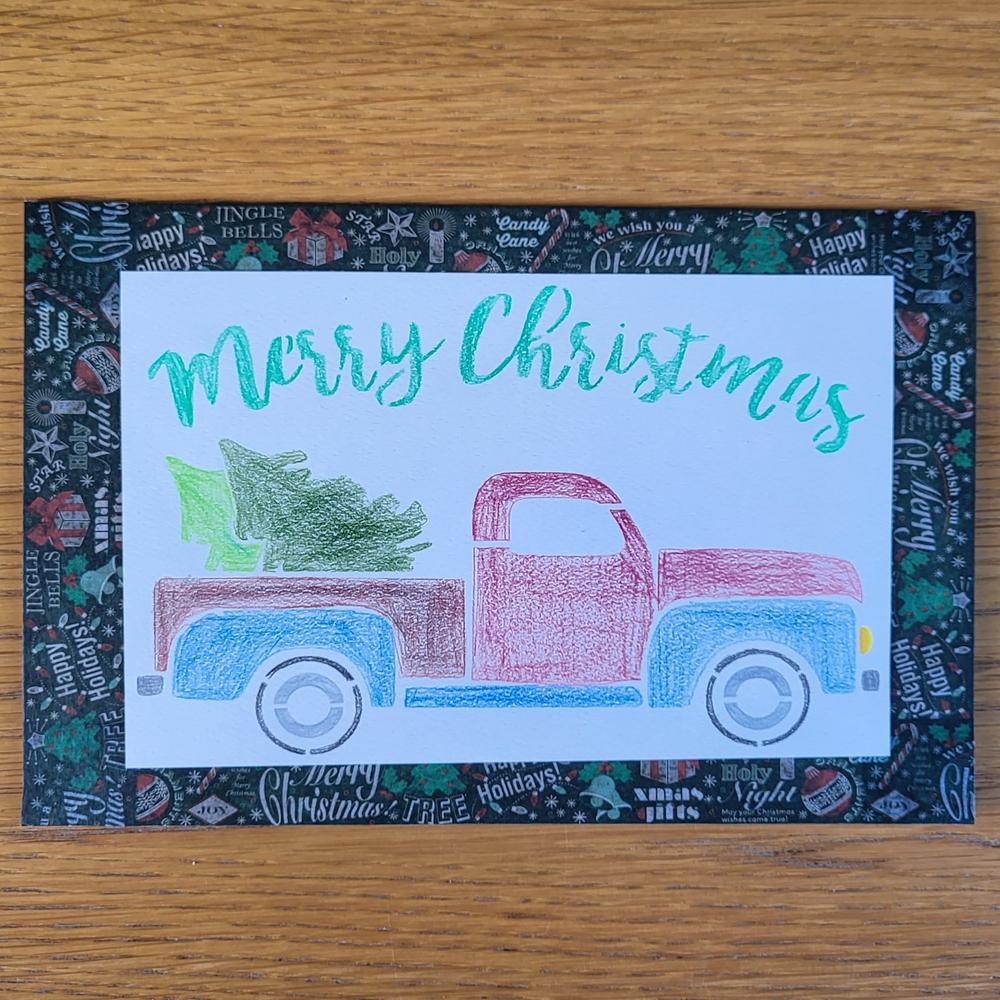 Truck & Tree Christmas Stencil - Customer Photo From Noel