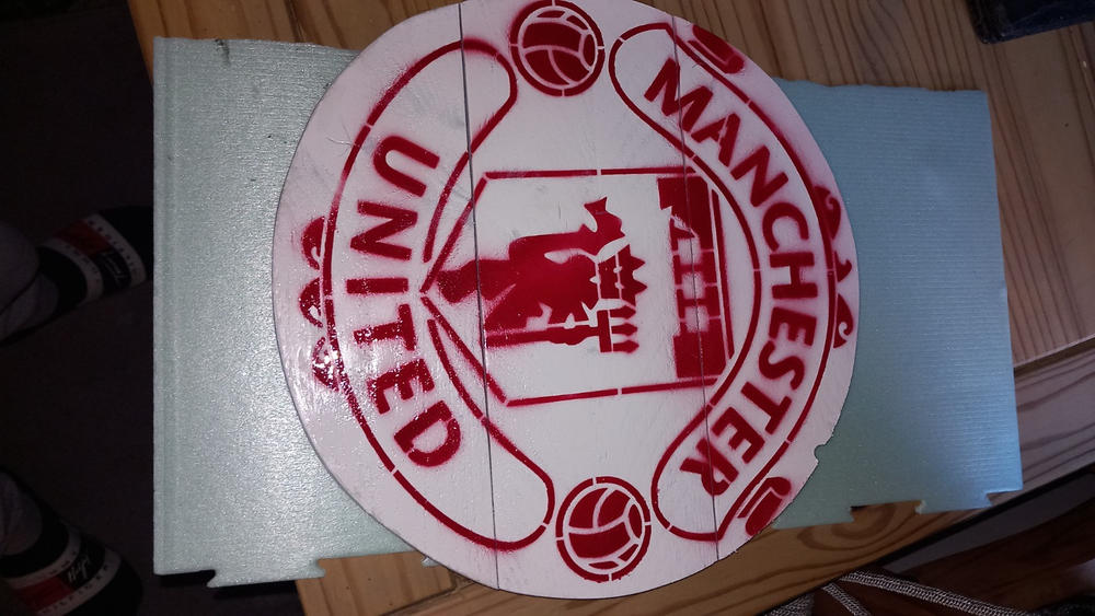 Manchester United Football Crest Stencil - Customer Photo From scott burns