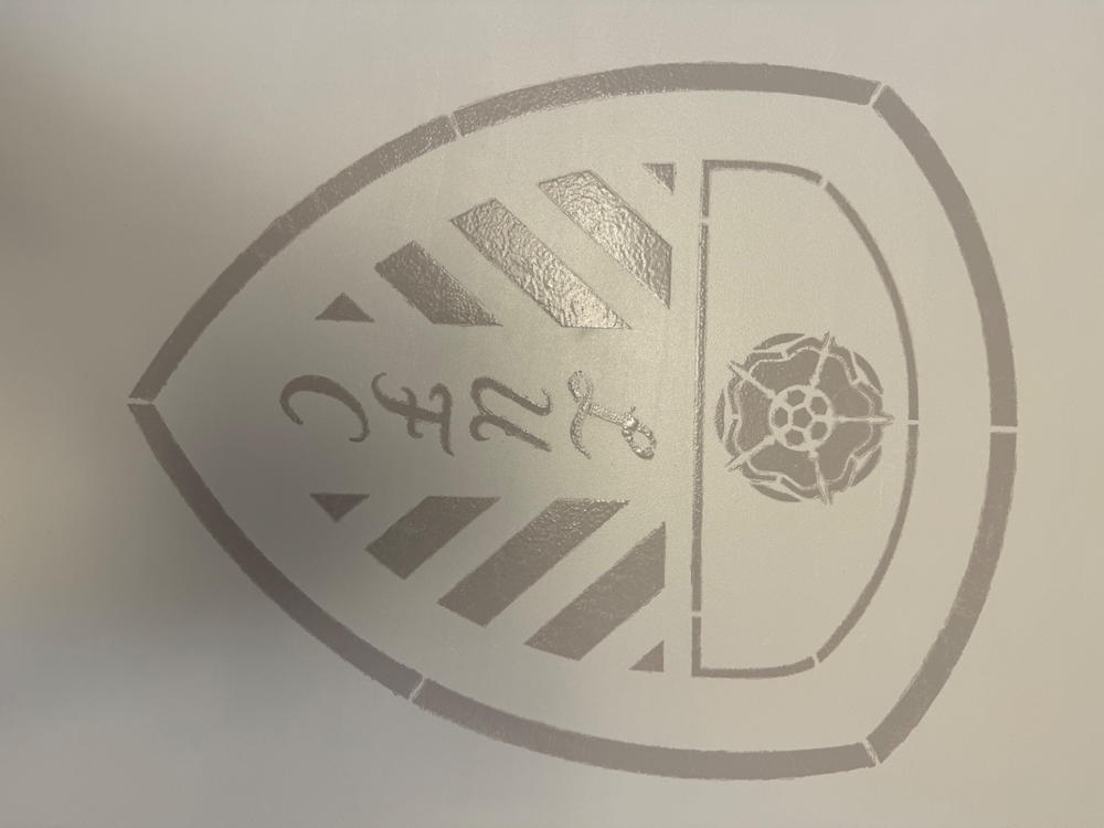 Leeds United Football Crest Stencil - Customer Photo From Melinda Mawson