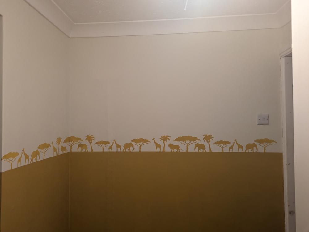 Safari Animals Wall Border Stencil - Customer Photo From Beth Whitaker