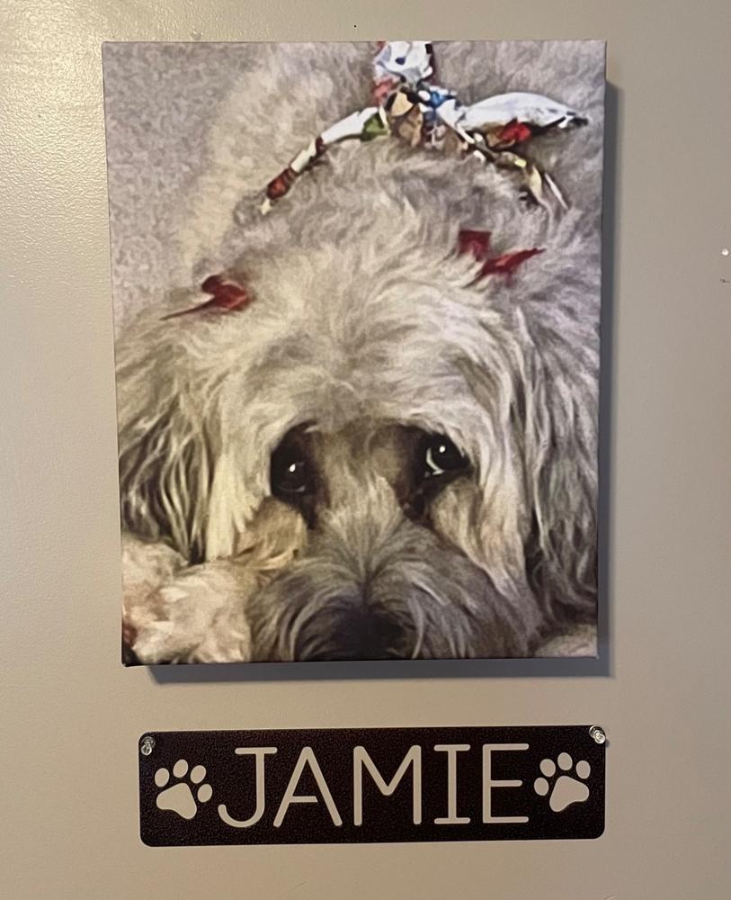 Pet Name Plaque with Paws - Customer Photo From Lisa McConnell