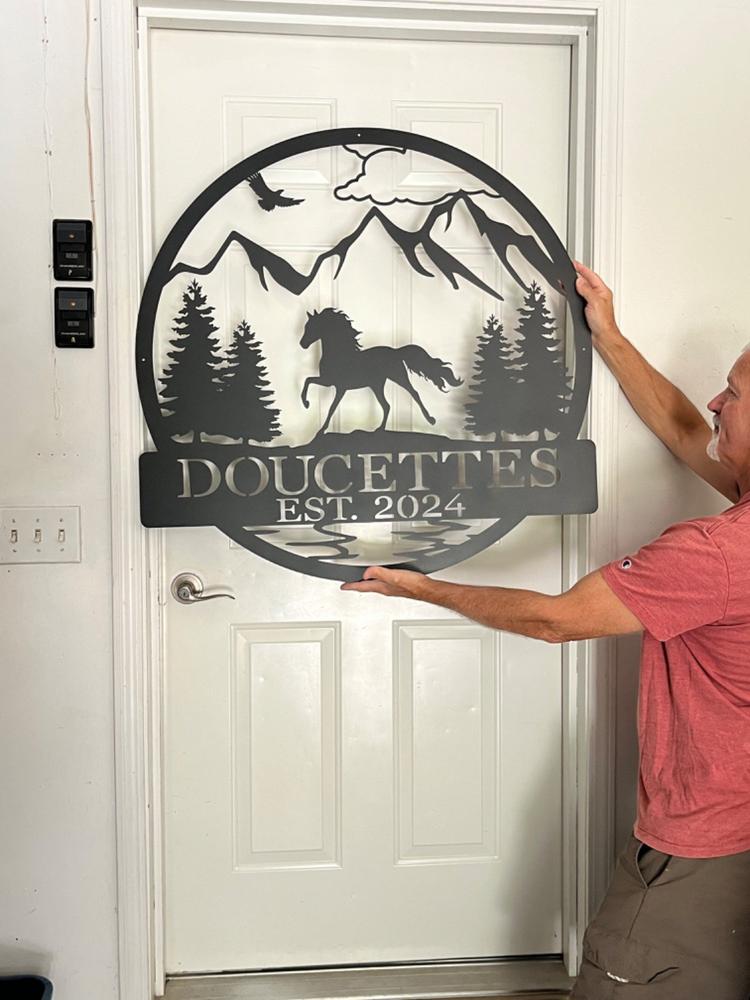 Horse Outdoor Monogram - Customer Photo From alice violette