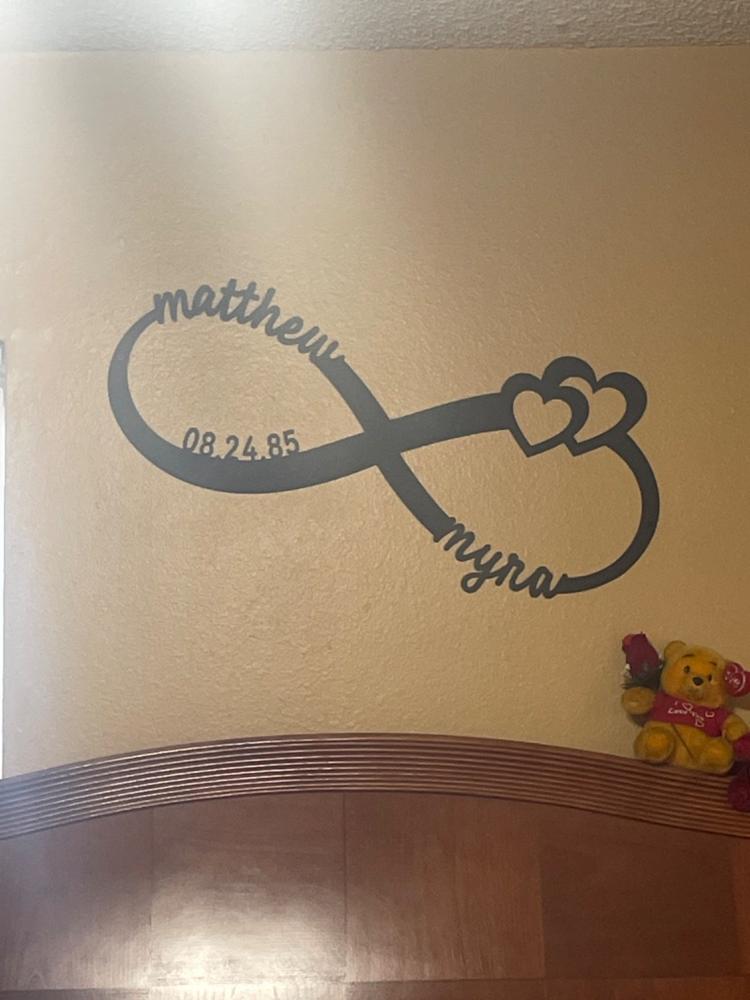 Infinity Monogram - Customer Photo From Myra Thalley