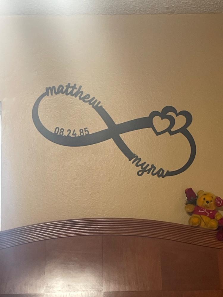 Infinity Monogram - Customer Photo From Myra Thalley