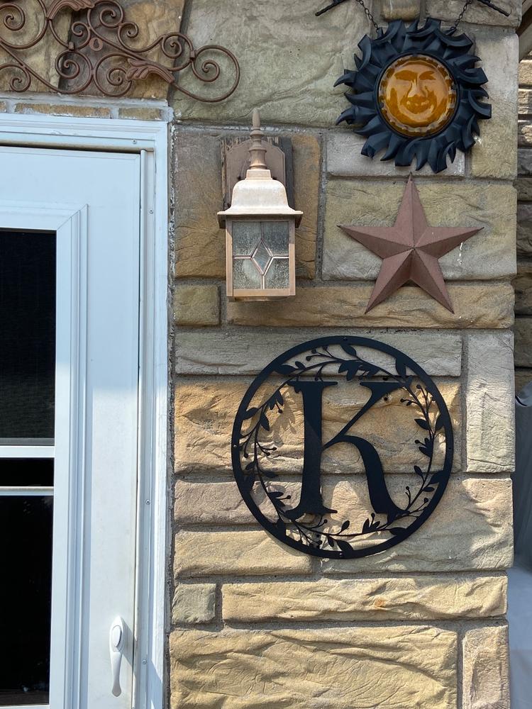 Letter Circle Monogram with Vines - Customer Photo From Cindy Kepford