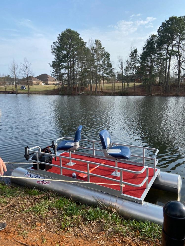 Patriot Mini Pontoon Boat  Two-Man Fishing Pontoon Boat – Pond