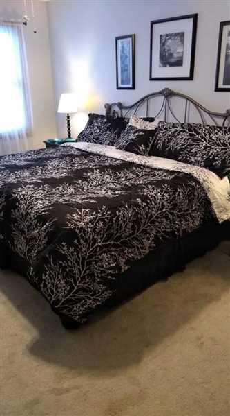 DeChi verified customer review of Black Ivory Foliage Reversible Comforter Set + Two Free Sham Pillows