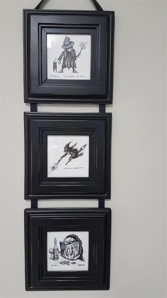 Collage Picture Frame Set- Three 4x4 White Frames on Hanging Rope