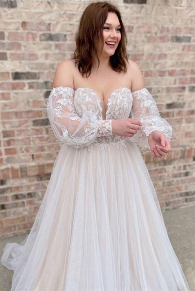 slim fit dress slacks Plus-Size Long A-Line Prom Dress with Sequin Bodice Smoky Blue / 18 main image 0