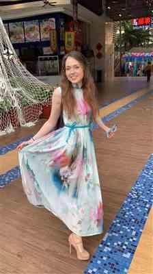 IDREAMMART Sleeveless Cheongsam Top Ball Gown Skirt Chinese Style Floral Sun Dress Review