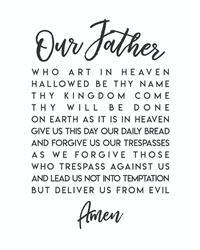 free our father prayer instant download printable wall art