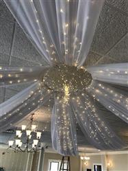 20ft White Ceiling Drapes Sheer Curtain Panels Fire Retardant