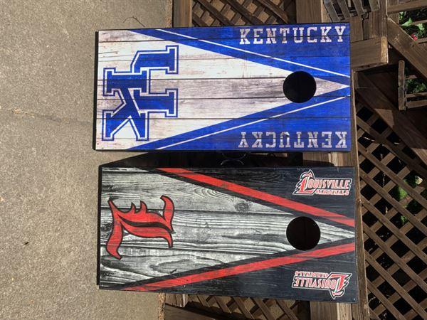 Custom Football Corn hole Boards, College, Personalized, Hand Painted,  Custom Corn hole Boards