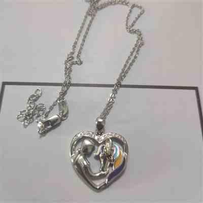 enjoy life creative 925 Sterling Silver Lucky Horse & Girl in Heart Pendant Necklace, Gift for Christmas, Birthday to Girl, Women Review