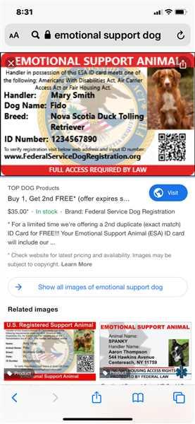 Emotional Support Animal ID Card – USA Service Animal Registration