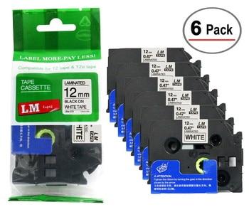 LM Tape LMe611 Compatible 1/4 Black On Yellow P-touch Tape, 6mm